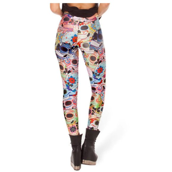 🍒5/$20🍒Lotus Leggings - "Day of the Dead" Leggings - Picture 5 of 9